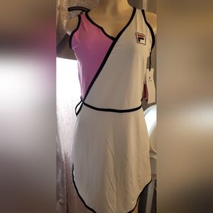 Fila Asymmetrical Pink and White Dress